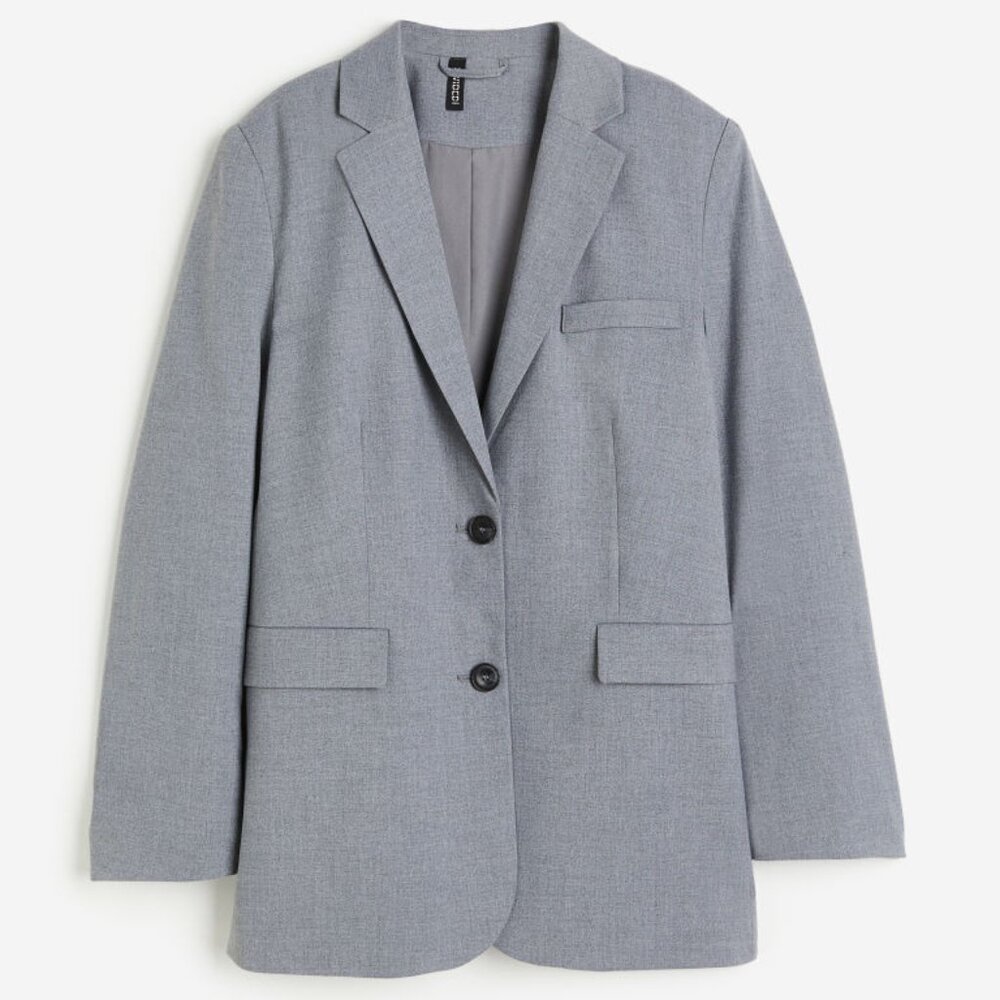 H&M Single Breasted Blazer | Gray Blazer Grey Blazer | Size Medium M
